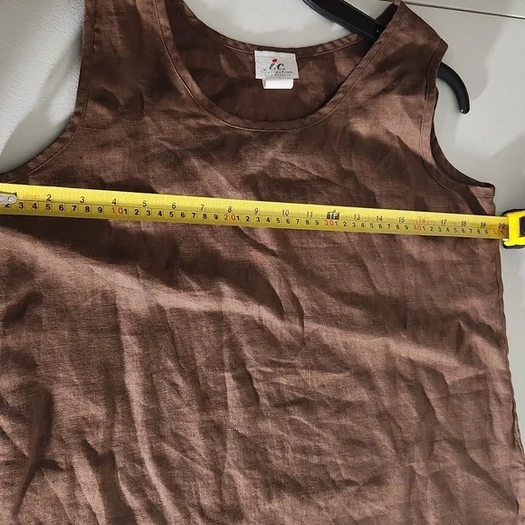 Vintage IC Tank Top Size S usa connie shirt Brown Sleeveless - Picture 6 of 8